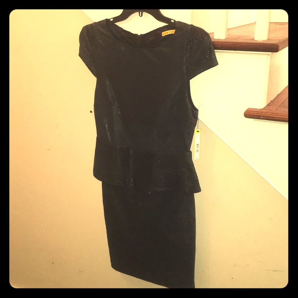 Etched leather Alice+Olivia peplum dress